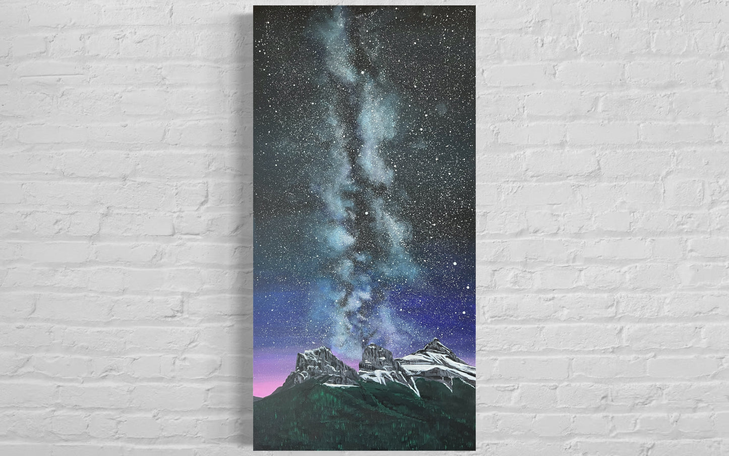 Three Sisters Under the Milky Way  - Original Acrylic on Canvas